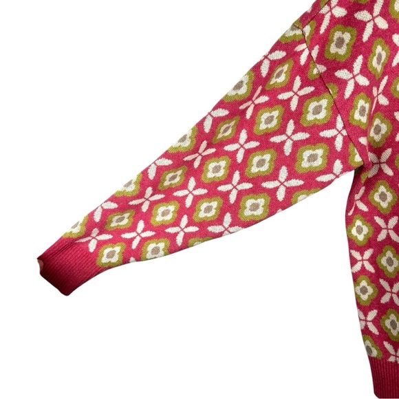 ARITZIA Sundeh Wool & Cotton Pink Green Floral Patterned Sweater Women's Size S - Picture 3 of 5